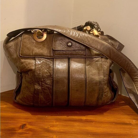 Chloe Heloise Shoulder Bag w/braided too handles - Picture 1 of 13